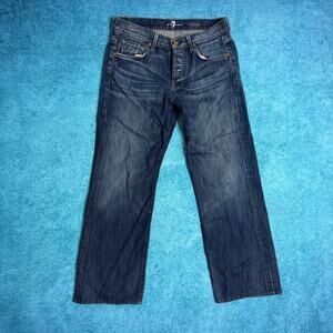 7 For All Mankind Men’s Jeans 33x29 Blue Relaxed Straight Button Fly Made in USA